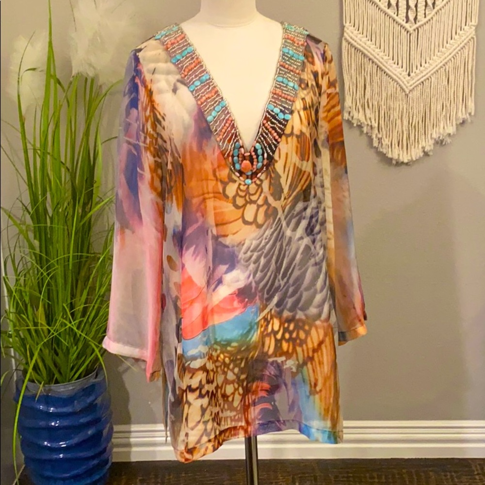 Sheer embellished blouse